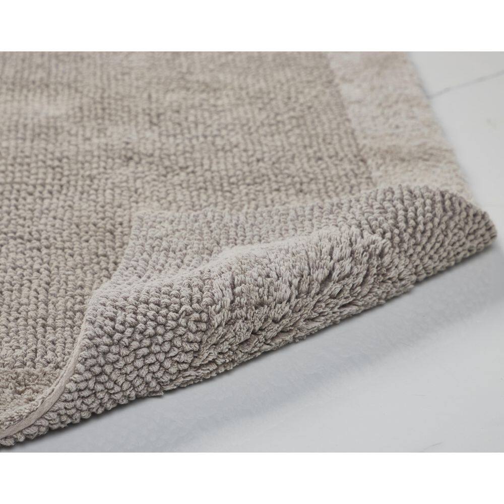 Edge Collection Beige 100% Cotton Reversible Bath Rug 21" x 34"