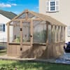 VEIKOUS 6 ft. W x 10 ft. D x 7 ft. H Cedar Wood Brown Garden Plant Greenhouse for Outdoors with Multi-Layer Polycarbonate Panels PG0101-19-2