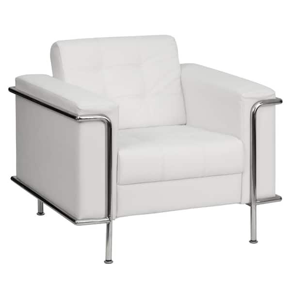 Flash Furniture Hercules Lesley Series, Modern White Leather Chairs
