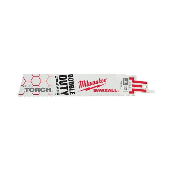 Milwaukee 6 in. 14 TPI TORCH Thick Metal Cutting SAWZALL Reciprocating Saw Blades(25-Pack)