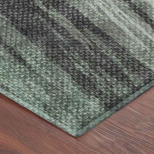 Mayfield Premium Machine Washable Abstract AMF2272 Green 2 ft. x 3 ft. Accent Rug