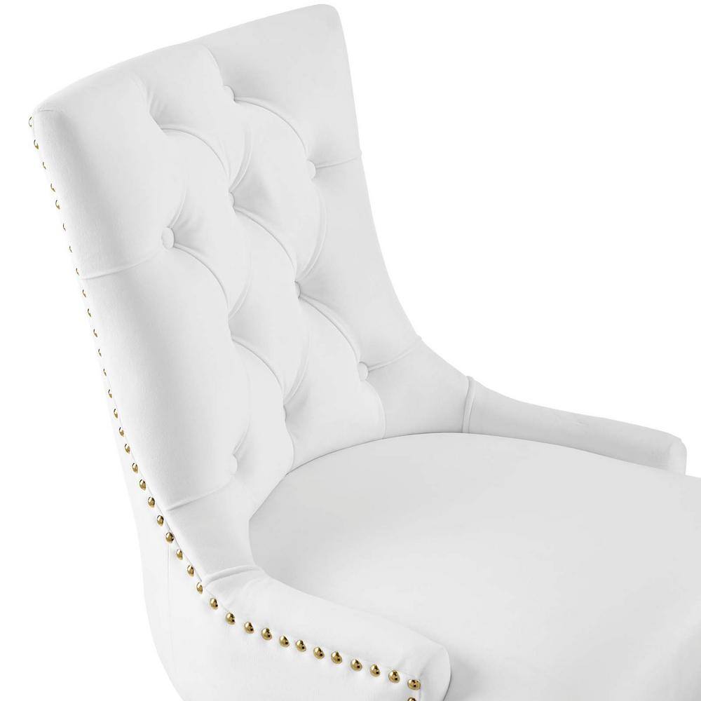 Elegant Gold and White Tufted Swivel Task Chair with Velvet Upholstery