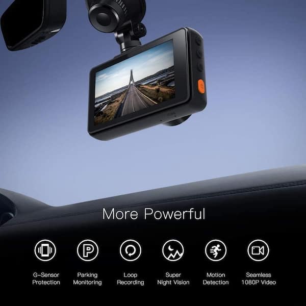 apeman 1080P FHD 3 Inch Car Camera 170° Wide Angle Screen Dash Cam