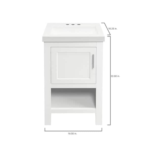 Spa 18-1/2 in Bath Vanity in White with Cultured Marble Vanity Top in White with White Sink