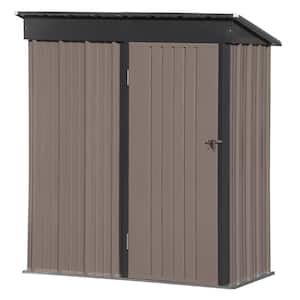 5 ft. W x 3 ft. D Brown Metal Shed with Single Door (14.4 sq. ft.)