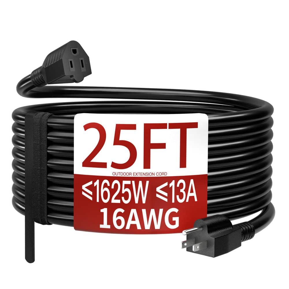 Vrbgify 25 ft 16 / 3 Indoor/Outdoor Extension Cord, 13 Amps 1625