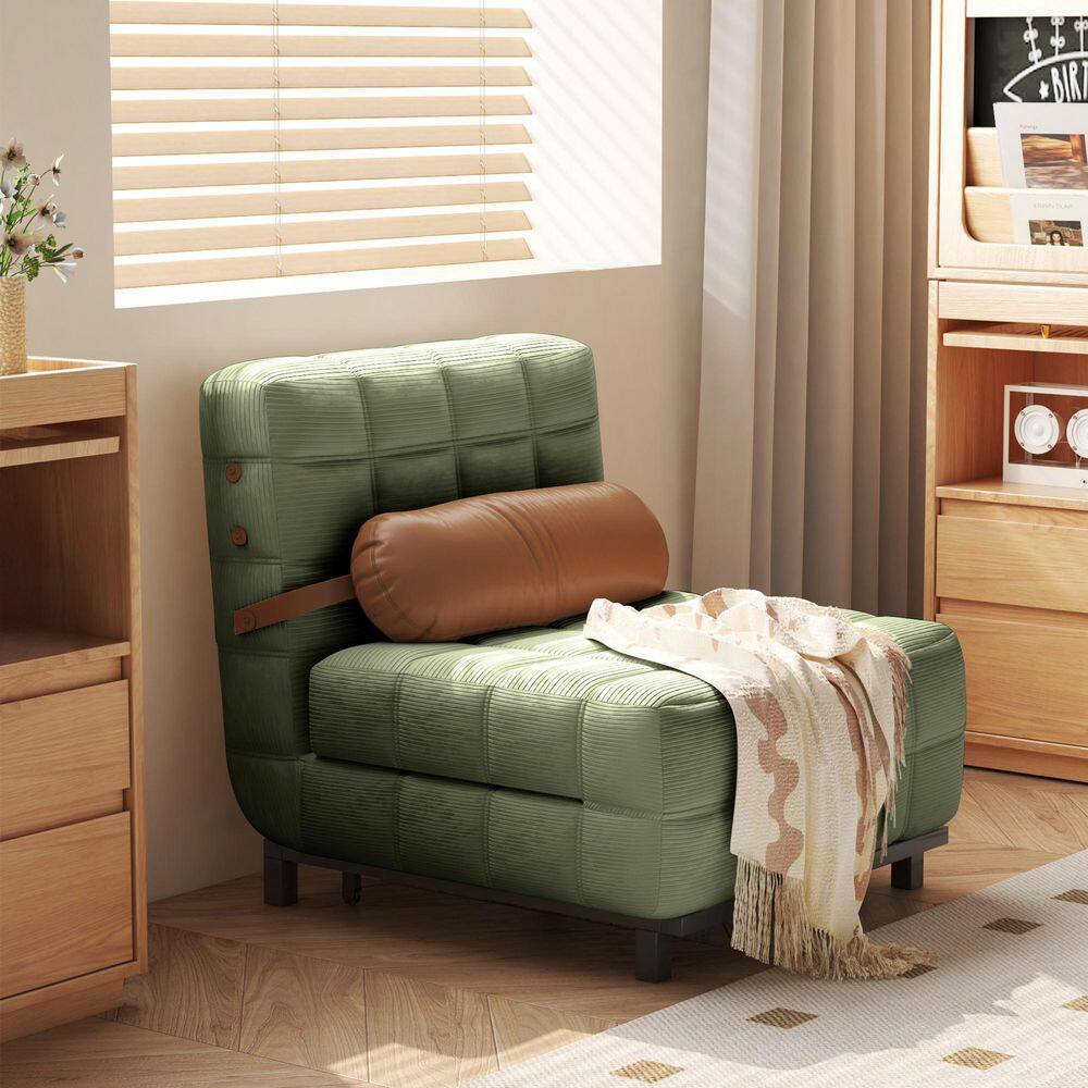 31.39 in. W Green Folding Corduroy Fabric Twin Sleeper Sofa Bed price history on PriceWatchPro