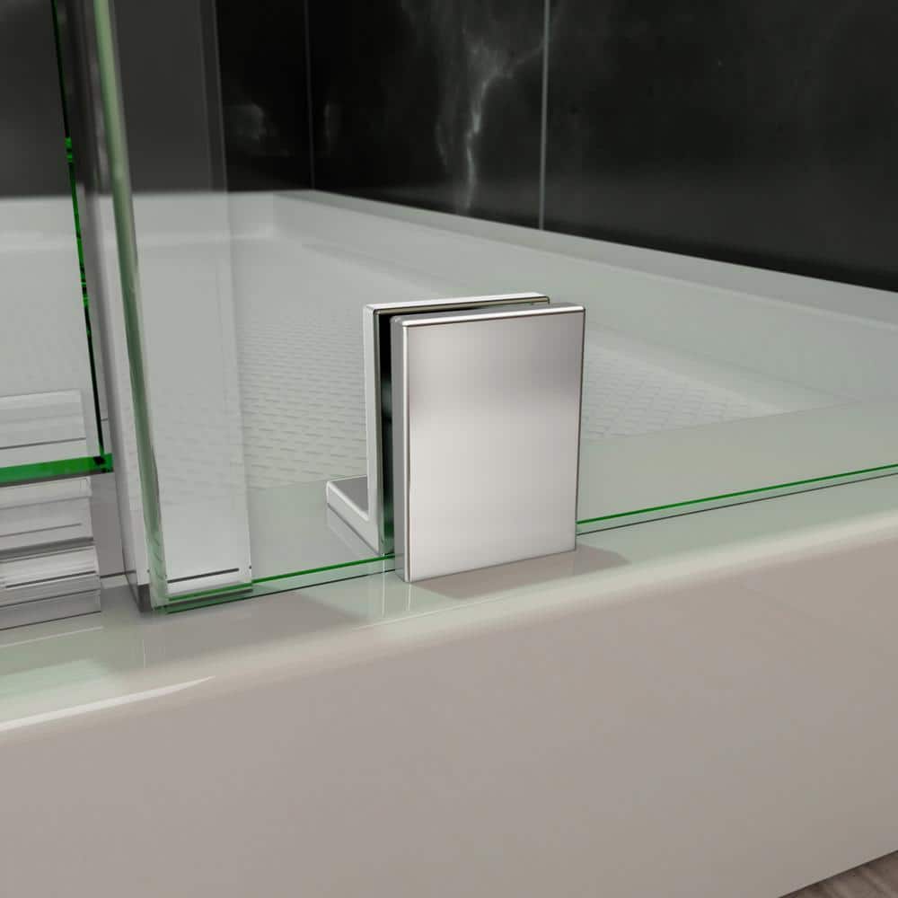 Elegance 51" Frameless Clear Glass Pivot Shower Door in Oil Rubbed Bronze
