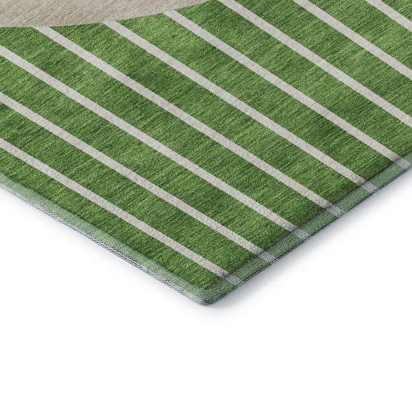 Mayfield Premium Machine Washable Abstract AMF994 Green 10 ft. x 14 ft. Area Rug