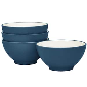 Colorwave Blue 5.75 in., 20 fl. oz. (Blue) Stoneware Rice Bowls, (Set of 4)