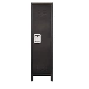 Metal Storage Locker in 55 in. H x 15 in. W x 18 in. D, Single Door Clothing Storage Cabinet with Hanging Hooks