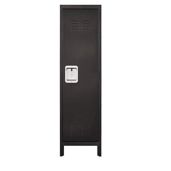 Mlezan Metal Storage Locker in 55 in. H x 15 in. W x 18 in. D, Single Door Clothing Storage Cabinet with Hanging Hooks