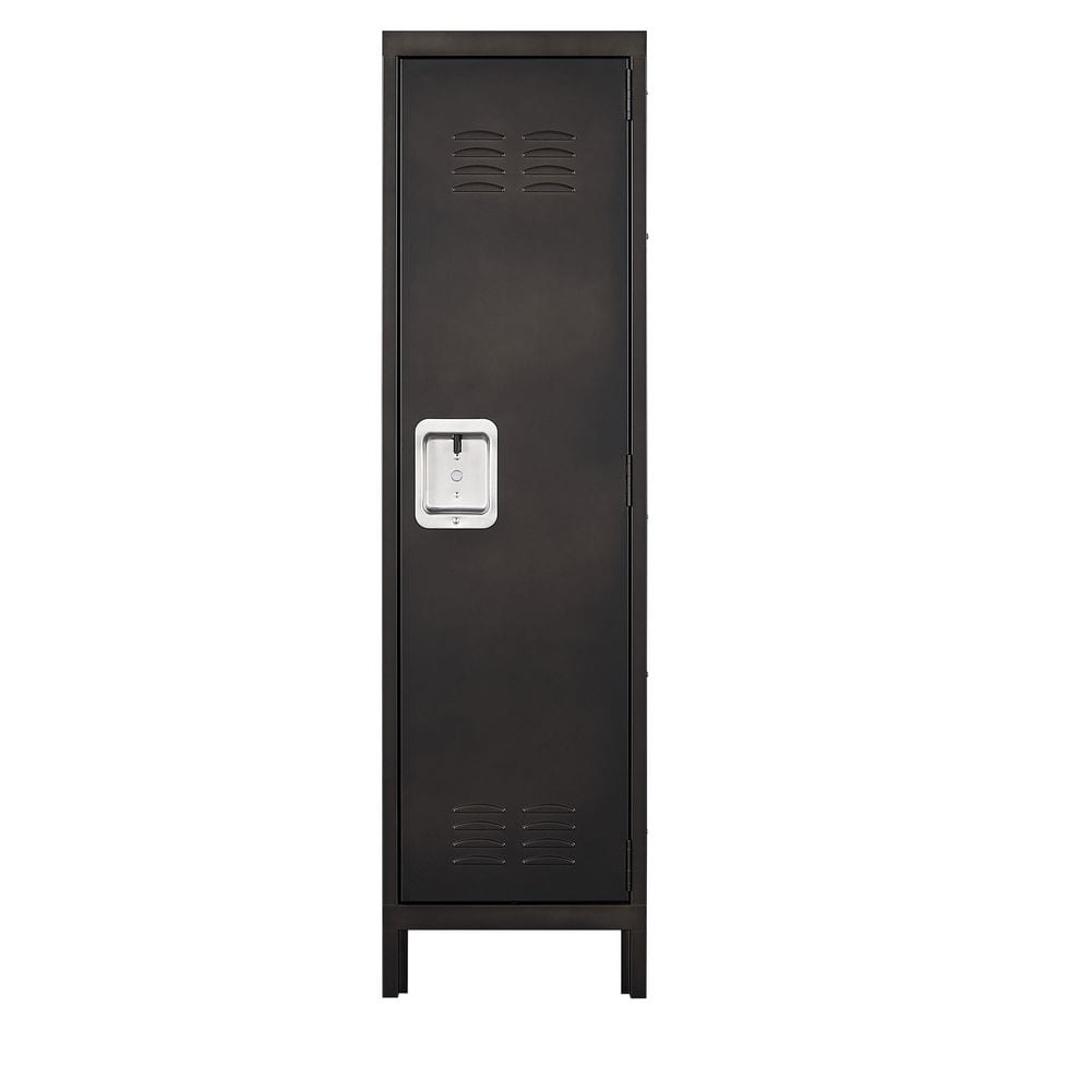 ondernemen Bouwen op Offer Mlezan Metal Storage Locker in 55 in. H x 15 in. W x 18 in. D, Single Door  Clothing Storage Cabinet with Hanging Hooks DBFG202282FG - The Home Depot