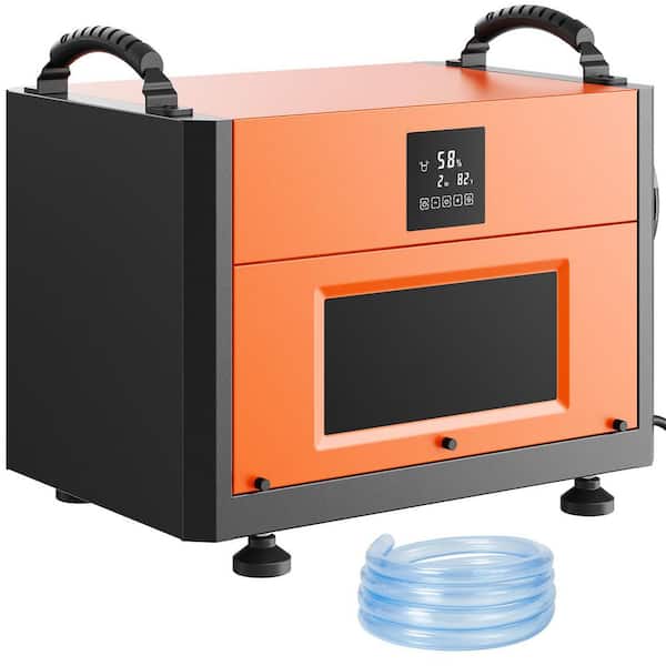 Dehumidifier, 190 pt. 4000 sq. ft. Bucketless Commercial Dehumidifier in. Oranges/Peaches with Drain Hose