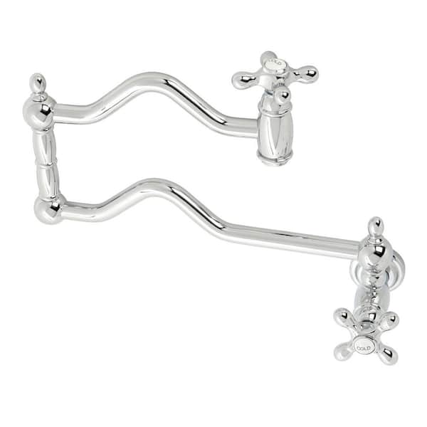 Kingston Brass Heritage Wall Mount Pot Filler in Polished Chrome