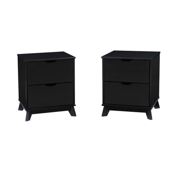 Linon Home Decor Pheba Black Queen, 6-Drawer Dresser and (2