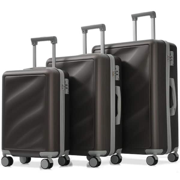 3-Piece Bronze Golden Lightweight Durable ABS Hardside Spinner Luggage Set with TSA Lock (20"+24"+28")