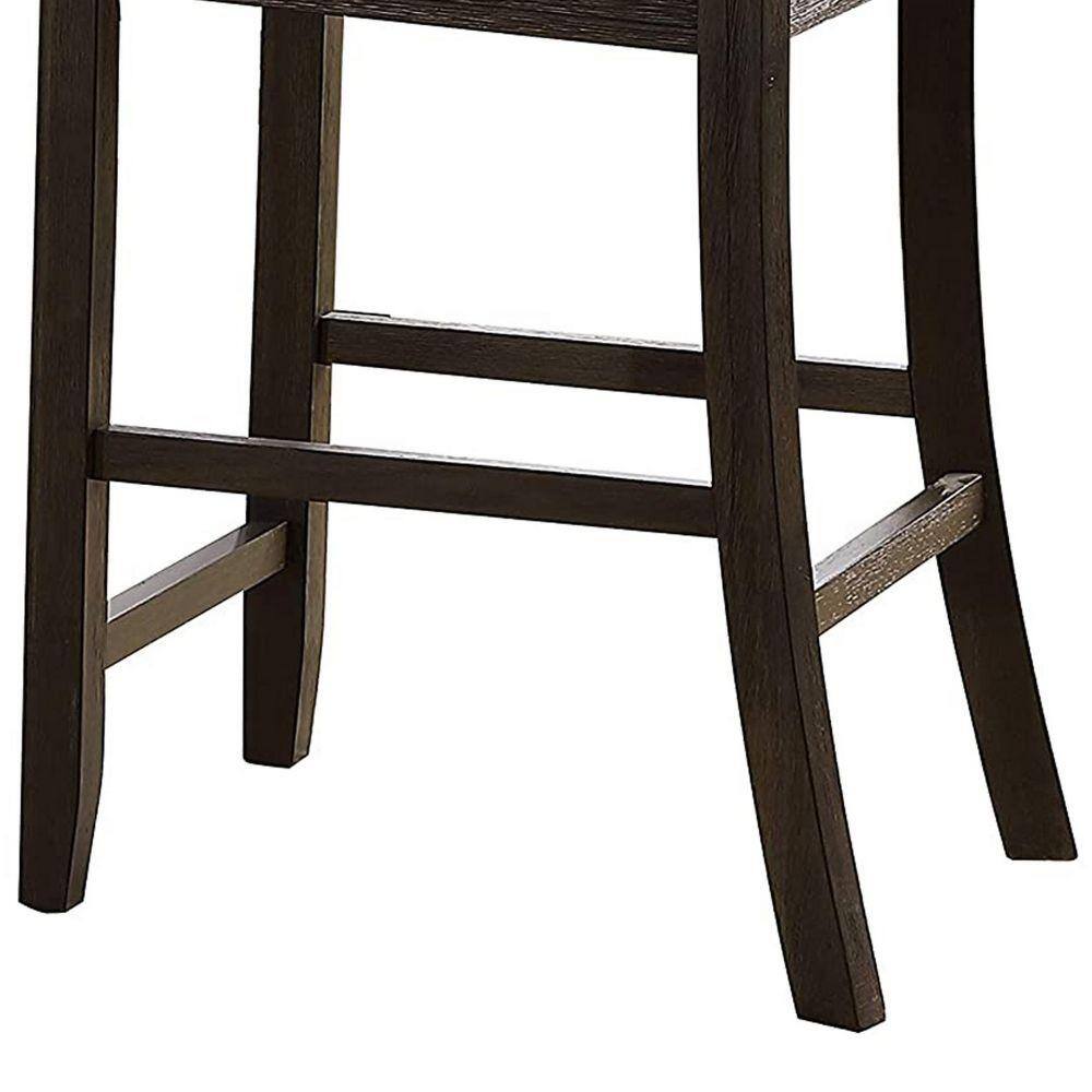 Brown Upholstered Ladderback High Wood Side Chair