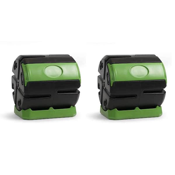 HOTFROG 37 Gal. Chamber Quick Curing Rolling Compost Tumbler Bin (2-Pack)