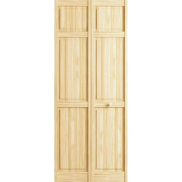 Veranda 24 in. x 80 in. 6-Panel Pine Unfinished Interior Closet Bi-fold Door