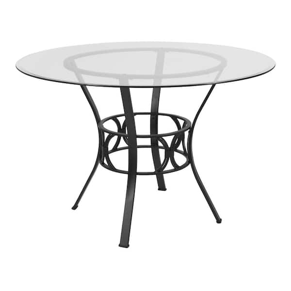 Carnegy Avenue Clear Top/Black Frame Dining Table