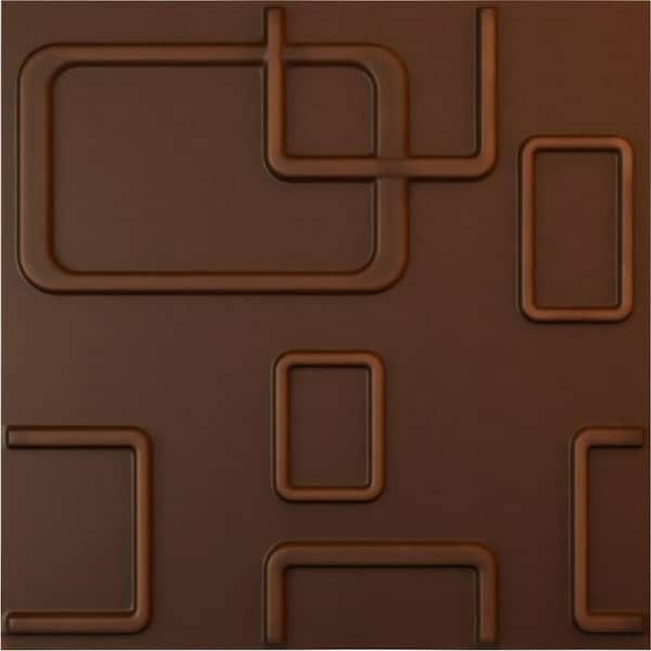 Ekena Millwork 19 5/8 in. x 19 5/8 in. Odessa EnduraWall Decorative 3D Wall Panel, Aged Metallic Rust (12-Pack for 32.04 Sq. Ft.)