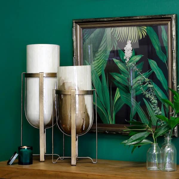 StyleCraft Aged Gold, Mother of Pearl Decorative Vase