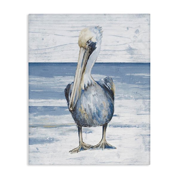 Rustic Nautical Pelican by Patricia Pinto Unframed Graphic Art Print Animal 20 in. x 16 in.