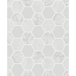 Ceramica Grey Hexagon Tile Wallpaper