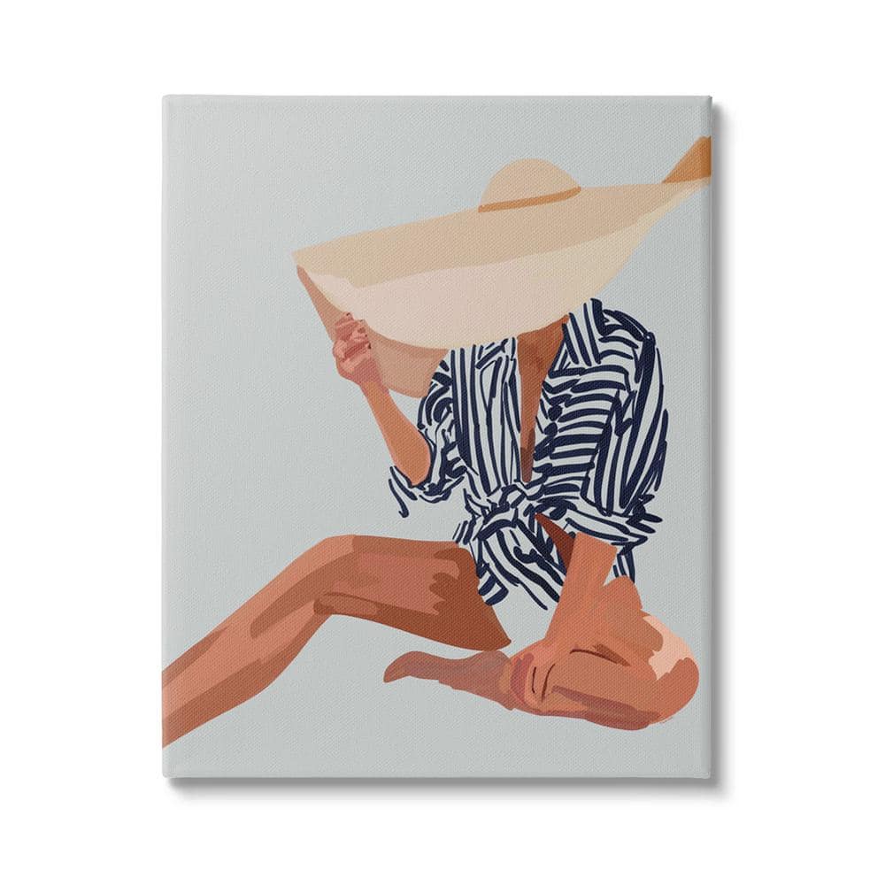 The Stupell Home Decor Collection Woman Obscured By Sun Hat Summer Beach  Portrait Design By Amelia Noyes Unframed People Art Print 20 in. x 16 in.  ao-988_cn_16x20 - The Home Depot