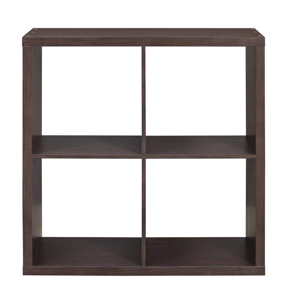 Dillon Espresso 4-Cubby Horizontal or Vertical Storage Cabinet -  Linon Home Decor, THD02654