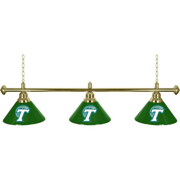 Trademark Tulane University 60 in. Three Shade Stainless Steel Hanging Billiard Lamp