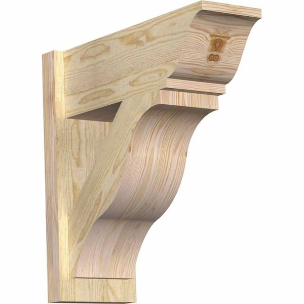 Ekena Millwork 8 in. x 22 in. x 22 in. Fuston Traditional Rough Sawn Douglas Fir Outlooker