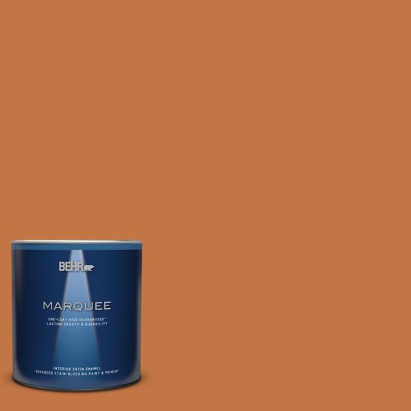 BEHR MARQUEE 1 qt. #PPU3-02 Marmalade Glaze Satin Enamel Interior Paint & Primer