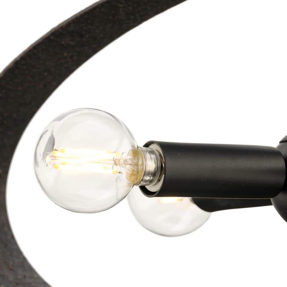 Matte Black 24" 4-Light Semi-Flush Mount Ceiling Fixture