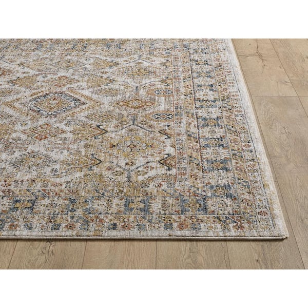 Ivy Ivory/Beige 8 ft. x 10 ft. Vintage Medallion Area Rug