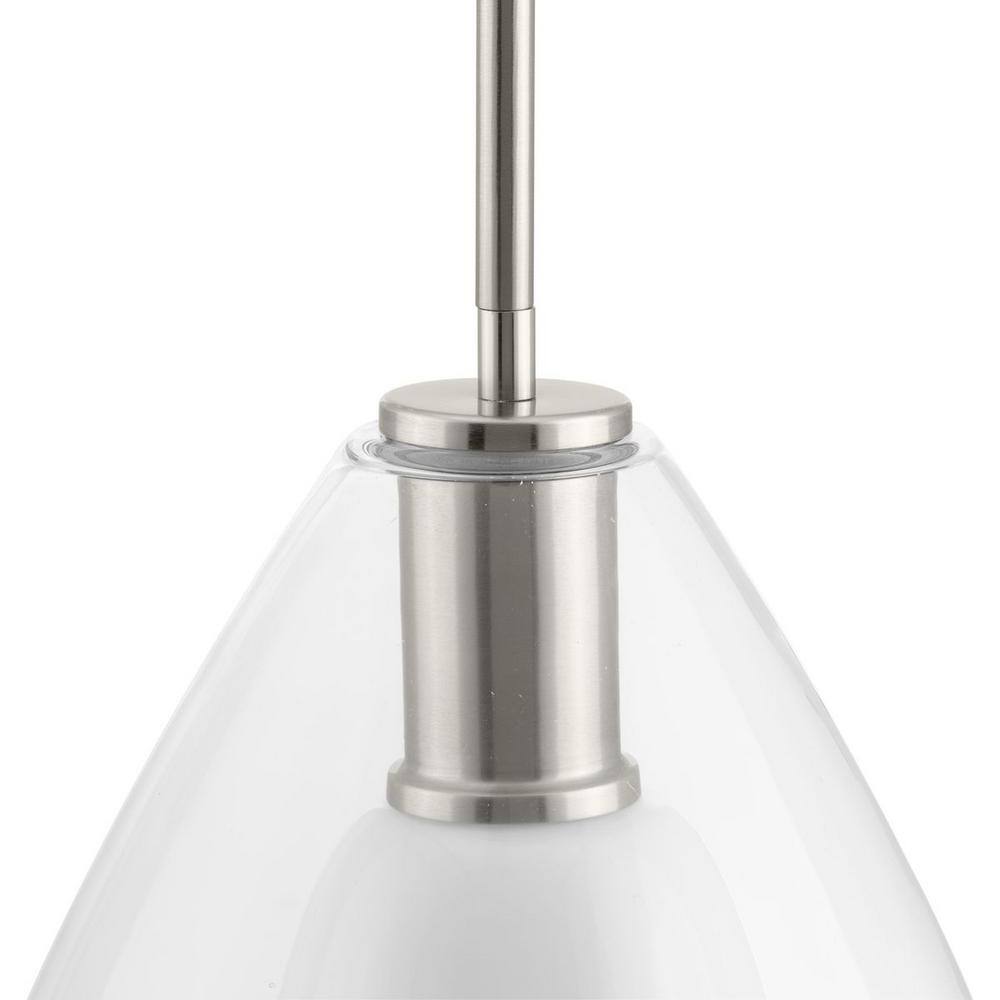 Carillon Brushed Nickel Glass Bell Pendant Light