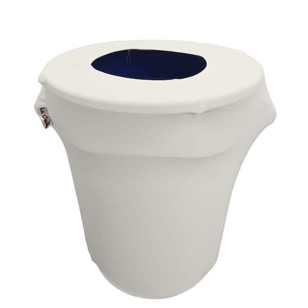 Spandex (Slim Jim) 23 Gallon Trash Can Cover in White