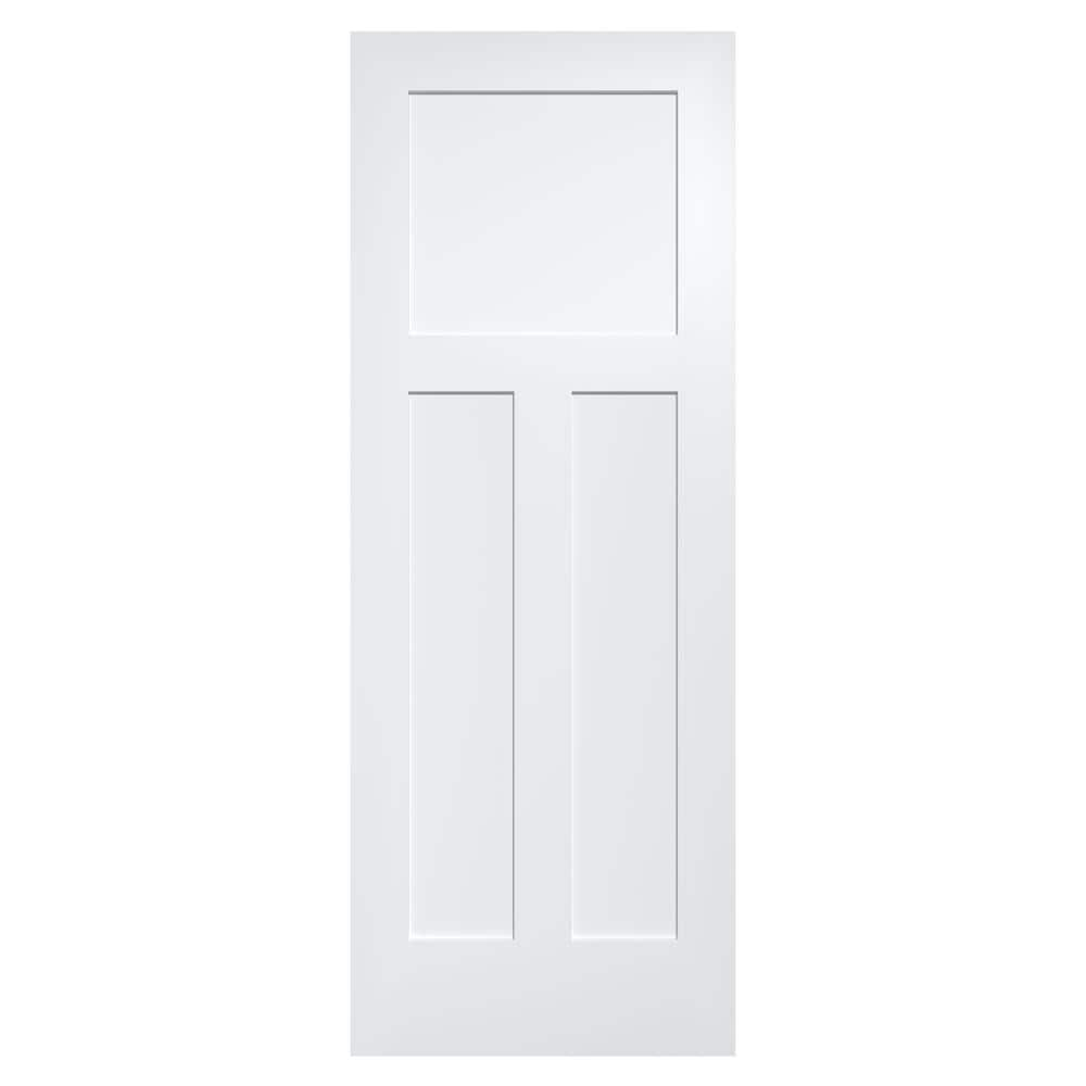 HOMESTEAD Shaker 24 In X 80 In 1 And 2 Panel Solid Core White Primed   White Slab Doors 3ppt24 64 1000 