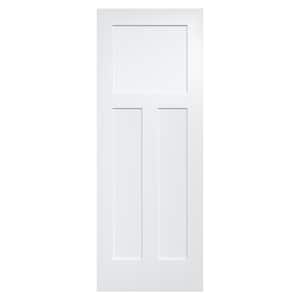Shaker 24 in. x 80 in. 1 and 2 Panel Solid Core White Primed Pine Interior Door Slab