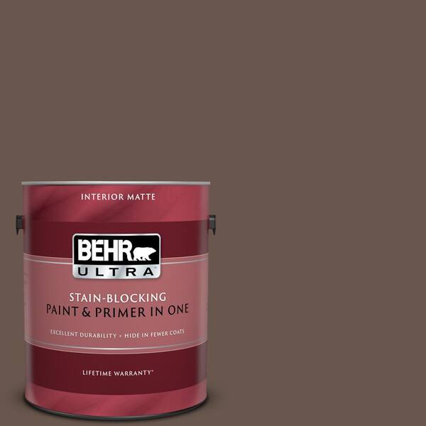 BEHR ULTRA 1 gal. #UL170-23 Aging Barrel Matte Interior Paint and Primer in One