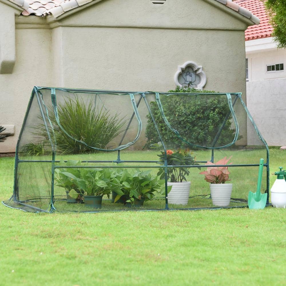 6 ft. x 3 ft. Green Mini Greenhouse with Zipper Doors