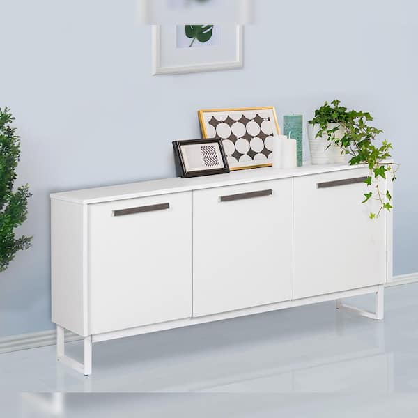 white file credenza