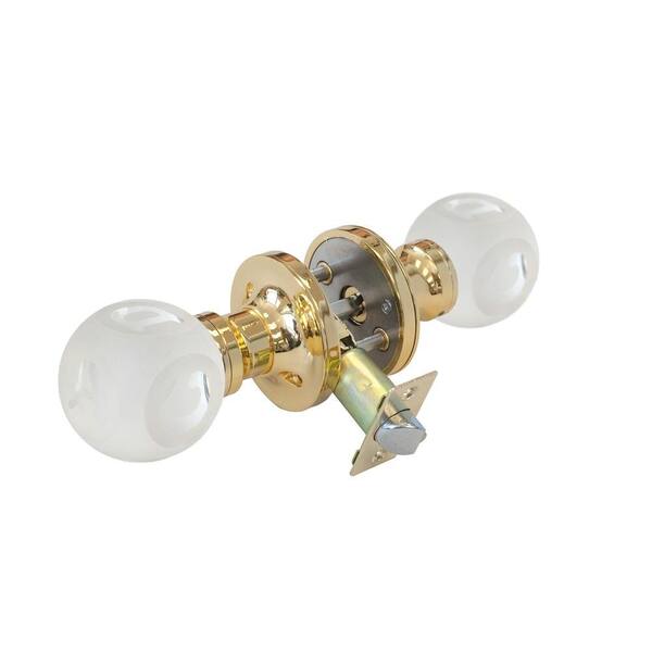 Krystal Touch of NY Abc Frosted Crystal Brass Privacy Bed/Bath Door Knob with LED Mixing Lighting Touch Activated