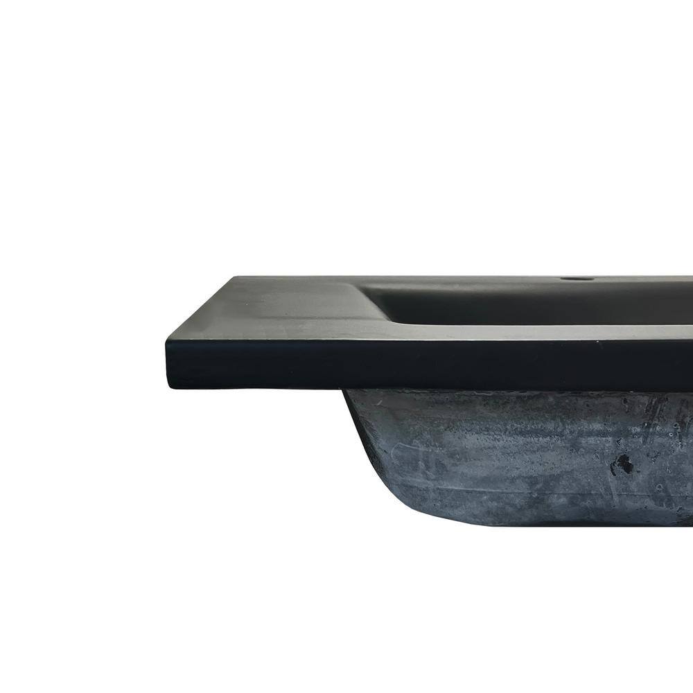 31'' Black Concrete Single Bathroom Vanity Top with Rectangular Sink