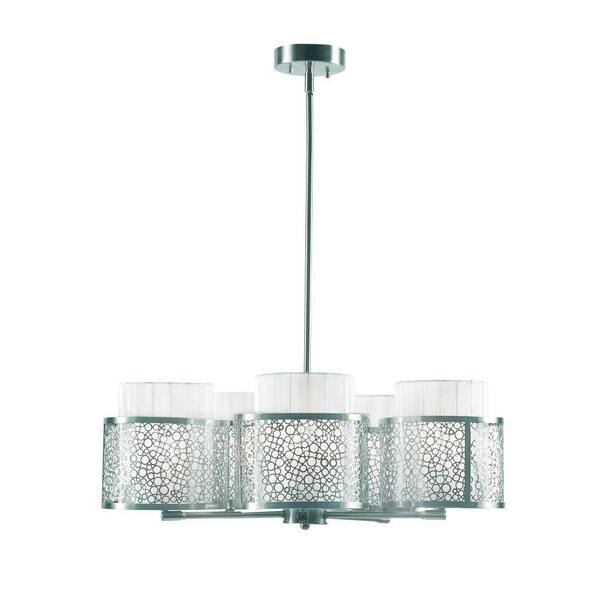 Eurofase Caledon Collection 5-Light Satin Nickel Hanging Pendant