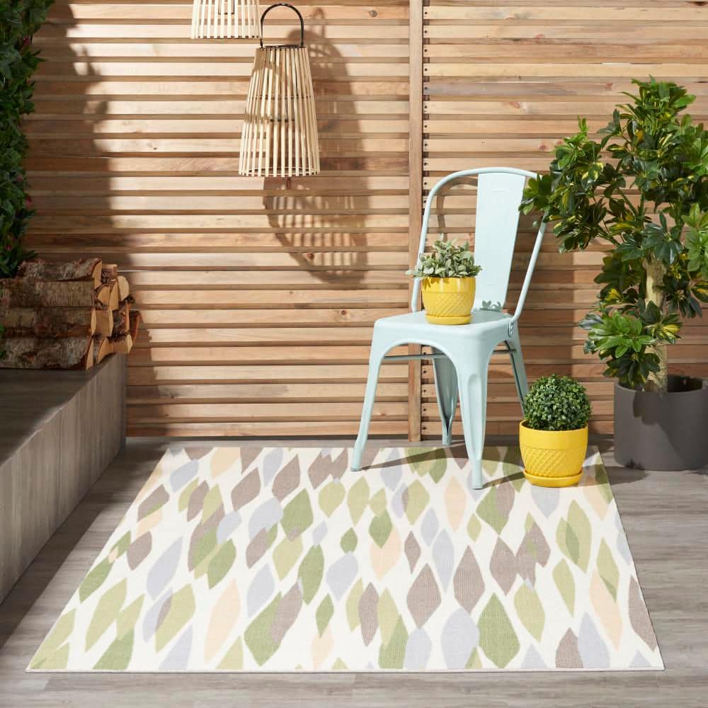 Violet Rectangular Synthetic Reversible Outdoor Area Rug
