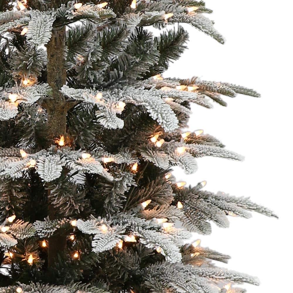 6.5 ft White Pre-Lit Fir Artificial Christmas Tree with Lights