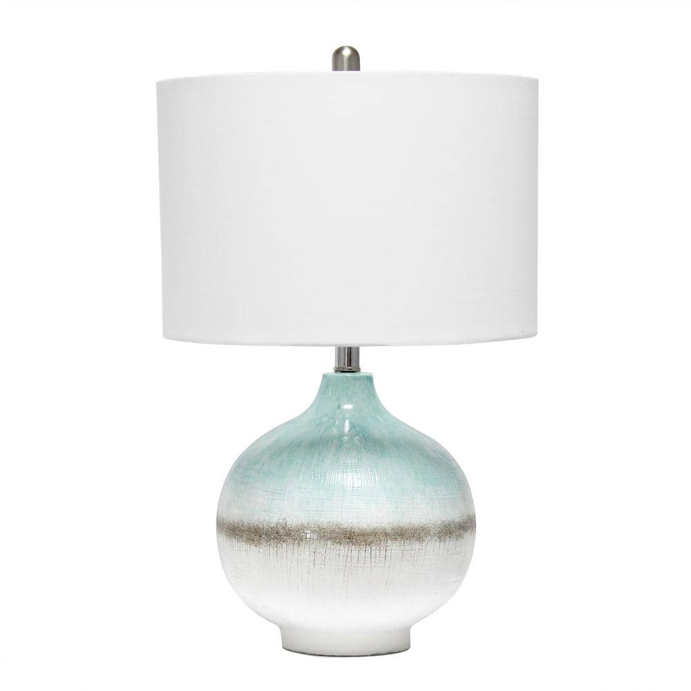 24 in. Aqua and Brown Northshore Table Lamp