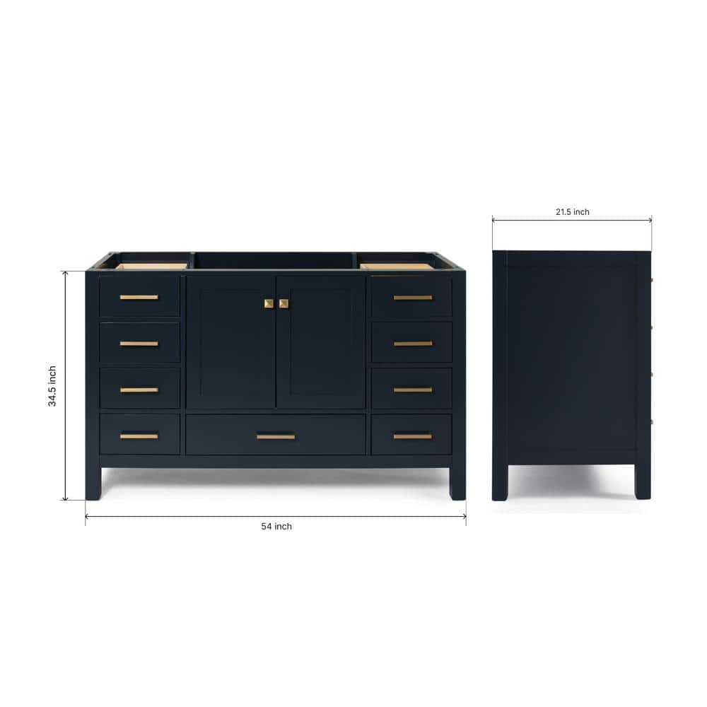 Midnight Blue 54" Solid Wood Freestanding Vanity Cabinet